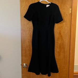 Cinq A Sept Black Dress Flounce Party Cocktail Size 2 FLAW